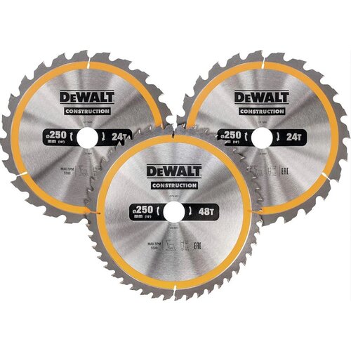 Dewalt DT1963 set od 3 lista pile za drvo 250x30 mm Slike