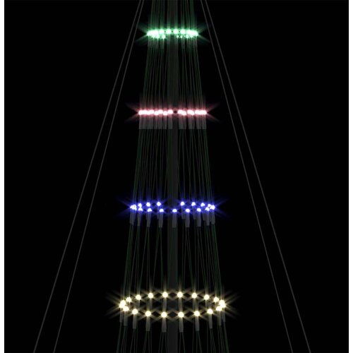 VidaXL LED božićno drvce &amp;Scaron;areni 138.5 x 138.5 x 399 cm Metal Slike