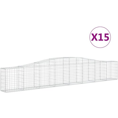  Lučne gabionske ko&amp;scaron;are 15 kom 400x30x60/80 cm pocinčano željez Slike