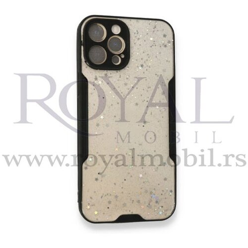  silikonska futrola sa okvirom i zvezdicama za iphone 12 / iphone 12 pro (6.1) crna Slike