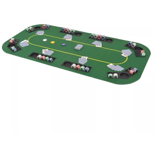 vidaXL Zložljivo poker namizje za 8 igralcev pravokotno zeleno Cene