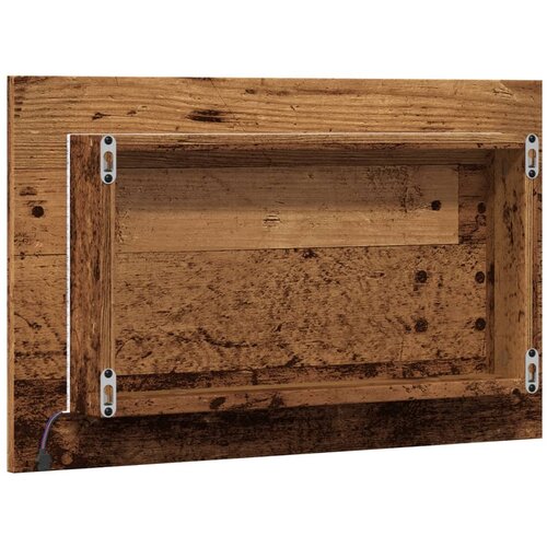  Kupaonsko ogledalo s LED svjetlom boja drva 60x8,5x38 cm Slike