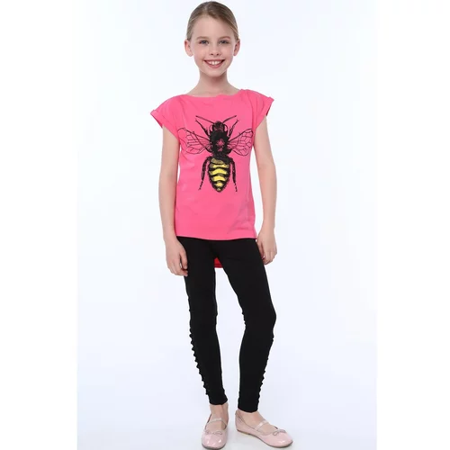 Fasardi Girls' T-shirt with a bee amaranth