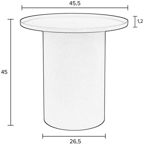 White Label Kovinska okrogla stranska mizica &amp;oslash; 45,5 cm Sverre &amp;ndash; Slike