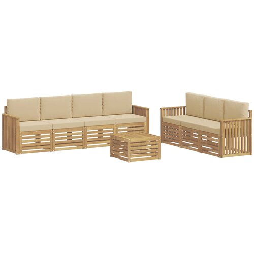  Setovi sofa 8 kom. Bijela i bež Poliester Slike