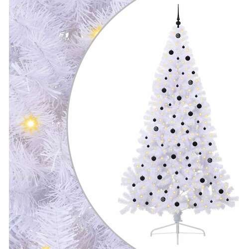  Umjetno božićno drvce Bijela 240 cm PVC i čelik Slike