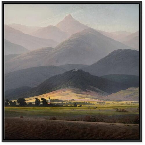  Slika - Caspar David Friedrich – The Great Mountains 40x40 U crnom drvenom okviru Cene