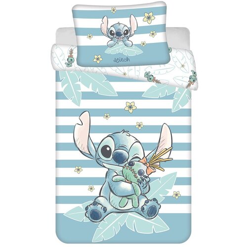 Jerry Fabrics Svijetlo plava pamučna dječja posteljina za dječji krevetić 100x135 cm Lilo &amp;amp; Stitch &amp;quot;Tropical Hugs&amp;quot; &amp;ndash; Slike