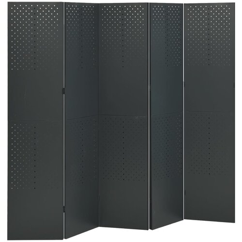 vidaXL Sobna pregrada s 5 panela antracit 200 x 180 cm čelična Cijene