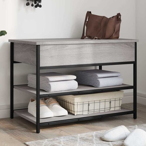  Klupa za cipele siva boja hrasta 70x42,5x50cm konstruirano drvo Cene