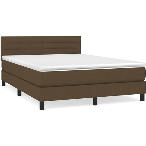 Maison Chic Box spring postelja - Vzmetna postelja z vzmetnico temno rjav 140x190 cm blago SL6614, (21907608) Cene
