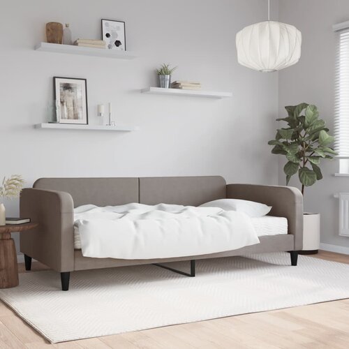  Dnevni krevet s madracem smeđesivi 100 x 200 cm od tkanine Cijene