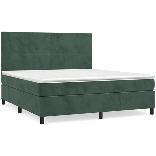 Maison Chic Box spring postelja - Vzmetna postelja z vzmetnico temno zelena 180x200 cm žamet SL3510, (21900967) Cene