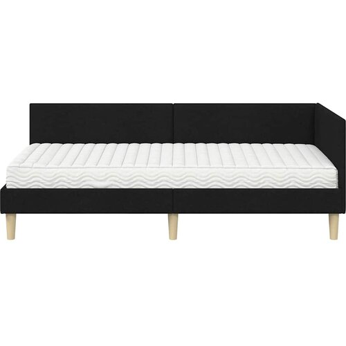  Kutni krevetni okvir s madracem 2 kom. Crna 100 x 200 cm Slike