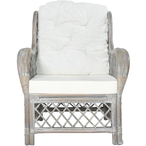 Maison Chic kavč - Sofa - Kanape z blazino siv naravni ratan in platno, (21726968) Cene