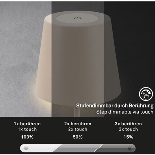 BRILONER 7508011 - LED prigu&amp;scaron;iva punjiva stona lampa LED/2,5W/5V IP44 bež Slike