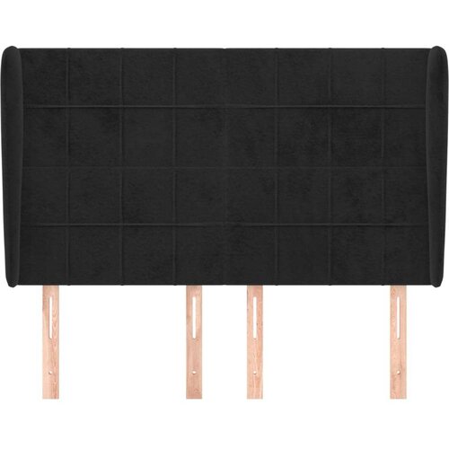  Uzglavlje s u&amp;scaron;ima crno 147x23x118/128 cm bar&amp;scaron;unasti Slike