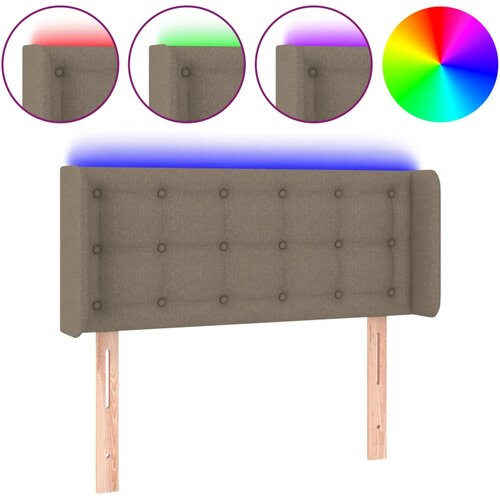 Maison Chic led posteljno vzglavje - vzglavna omarica - nočna omarica taupe 103x16x78/88 cm blago, (21706071) Slike