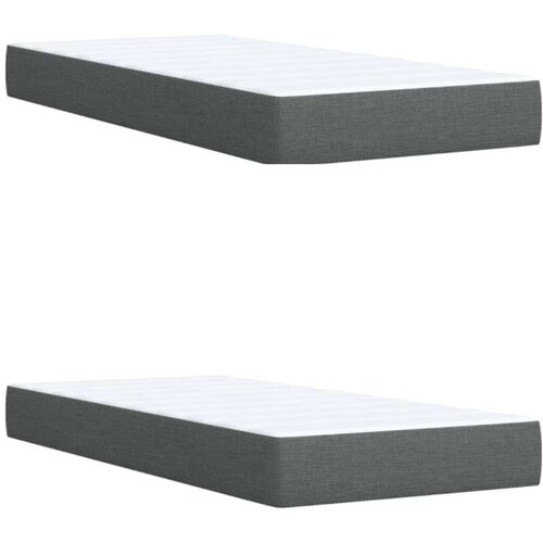 VidaXL Krevet s oprugama i madracem tamnosivi 200 x 200 cm od tkanine Slike