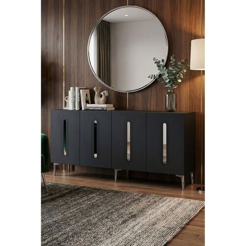 Hanah home komoda Rany 180, 180 cm, antracit / srebrna Cene