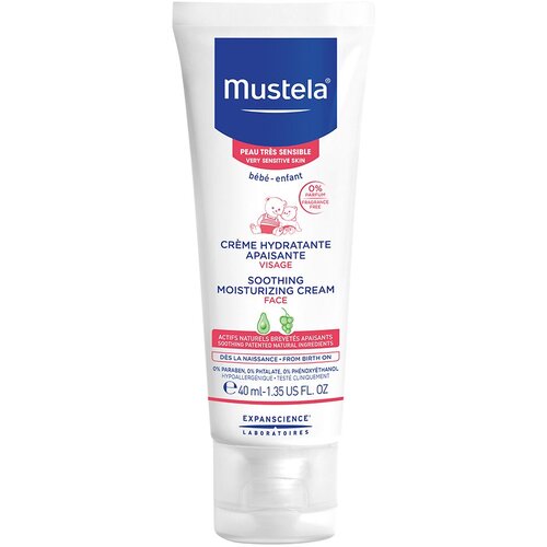 Mustela B&amp;eacute;b&amp;eacute; umirujuća i hidratantna krema za djecu od rođenja 40 ml Slike