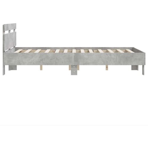  Posteljni okvir z vzglavjem betonsko siv 135x190 cm inž. les, (20978749) Slike