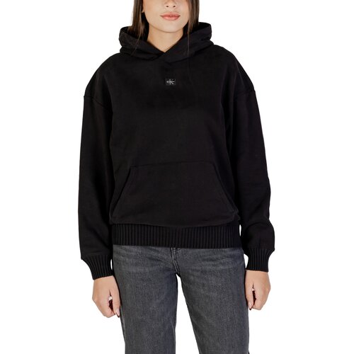 Calvin Klein Jeans Puloverji WOVEN LABEL PEACHED LV047D232G Črna Slike