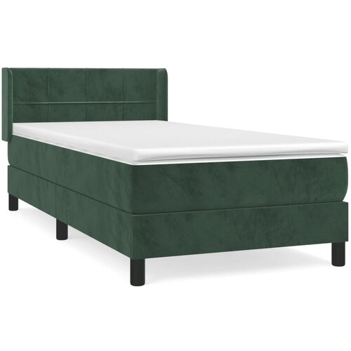 VidaXL Box spring postelja z vzmetnico temno zelena 80x200 cm žamet, (20901194) Slike