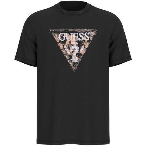 Guess Majice s kratkimi rokavi Ss Cn Triangle Tee Črna Slike
