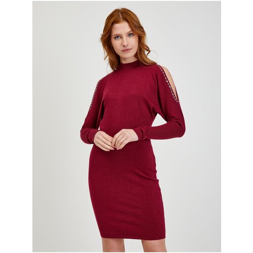 Orsay Burgundy Women's Sweater Dress with Necklines - Ladies Cijene