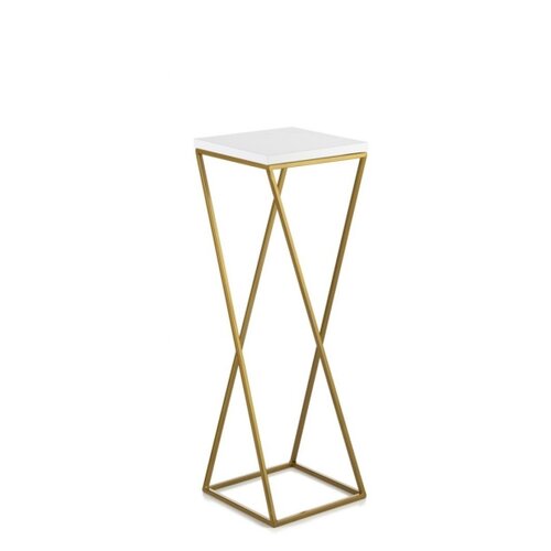  Stalak za cveće LOFT 70x24 cm zlatna/bela Slike