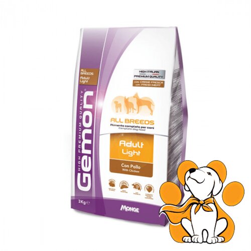 Gemon Light All Breeds Adult with Chicken 3kg, Granule Za Gojazne Pse Slike