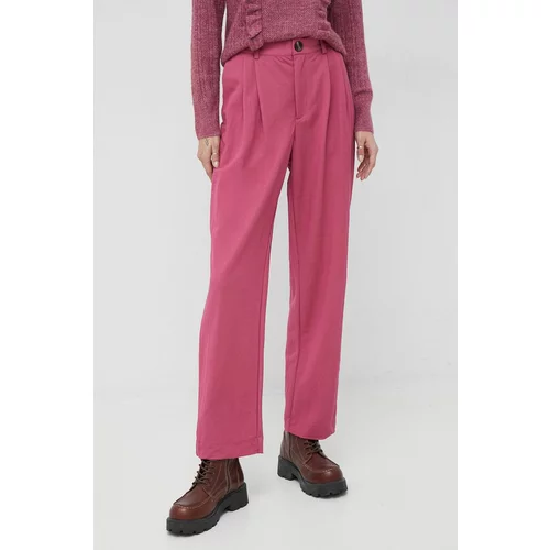 Pepe Jeans Hlače Colette za žene, boja: ružičasta, ravni kroj, visoki struk