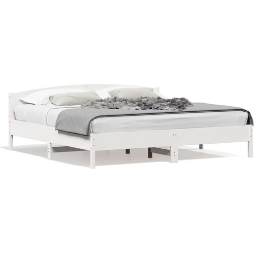 vidaXL Okvir kreveta s uzglavljem bijeli 180 x 200 cm masivna borovina Cijene