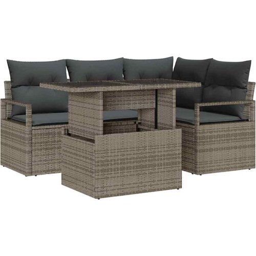  Sjedeća garnitura za vrt 5 kom. Poli ratan 177 x 122 x 85 cm Slike