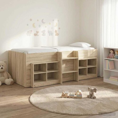  Loft krevet s ormarom 3 kom. Konstruirano drvo 98.5 x 200 cm Slike