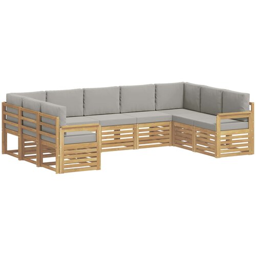  Set vanjskih sofa 7 pcs Bijela i svijetlosiva Slike