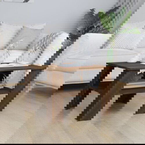 VidaXL Stolić za kavu smeđa boja hrasta 60x60x42 cm konstruirano drvo Slike