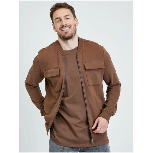 Tom Tailor Brown Men's Zipper sweatshirt Denim - Men's