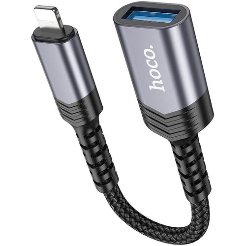 Hoco. UA24 Lightning na USB A adapter crne boje Slike