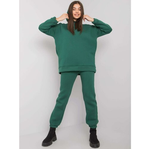 Fashion Hunters Dark green tracksuit set with pants Slike