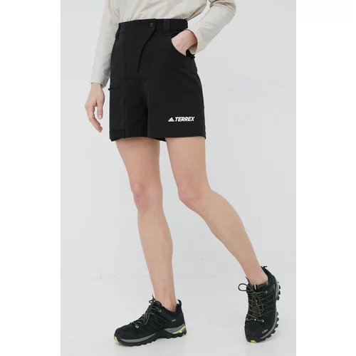 adidas Terrex Kratke outdoor hlače Zupahike za žene, boja: crna, glatki materijal, visoki struk