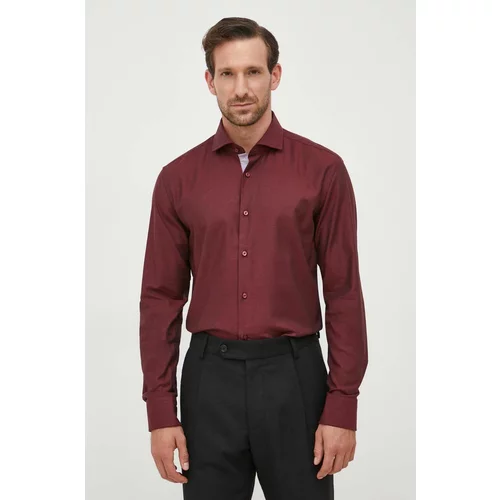 Boss Košulja za muškarce, boja: bordo, slim, s talijanskim ovratnikom