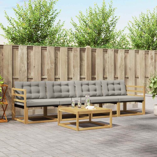  Set vanjskih sofa 5 kom. Bijela i svjetlosiva Smeđa 79 x 79 x 37 cm Slike