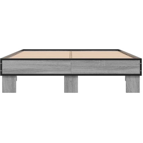  Okvir kreveta boja hrasta 120x200 cm konstruirano drvo i metal Siva 120 x 200 cm Slike