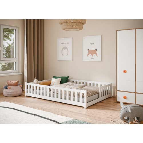 Molarem Home Drveni dječji krevet LEVI - 200x140 cm - bijeli Slike