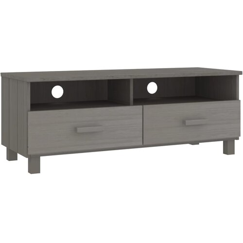 Maison Chic TV omarica - TV stojalo - Televizijska omarica HAMAR svetlo siva 106x40x40 cm trdna borovina, (21699106) Slike