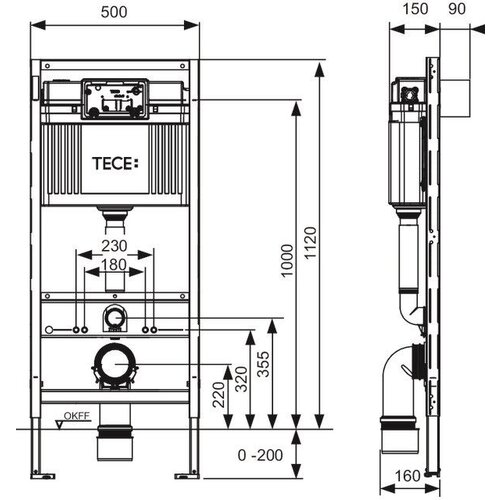 Tece 9.400.414 base podometni splakovalnik s tipko now Cene