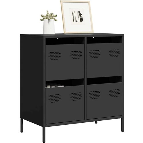vidaXL Komoda crna 68x39x73,5 cm hladno valjani čelik Cene