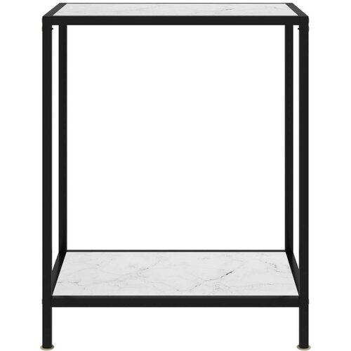 Konzolni stol bijeli 60 x 35 x 75 cm od kaljenog stakla Slike